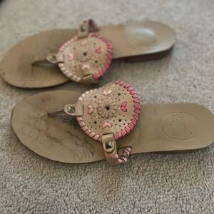 Jack Rogers Georgica Pink Multi Sandal 6.5 Womens